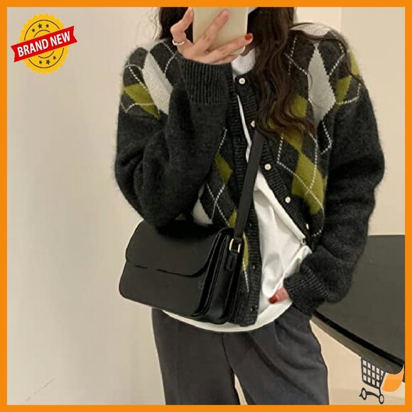 Chunky Knit Cardigan V-Neck Button Closure Long Sleeve Vintage Sweater - Picture 6 of 7